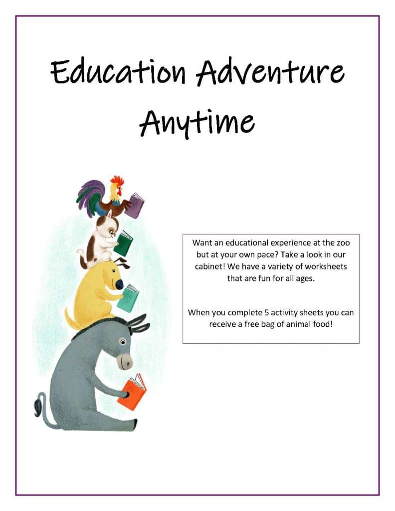 Education Adventure Anytime — available at the park