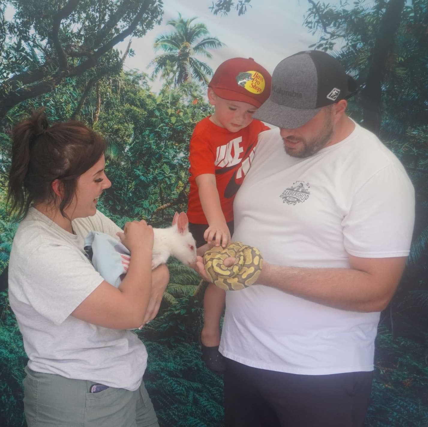Kids at the animal encounter photo booth